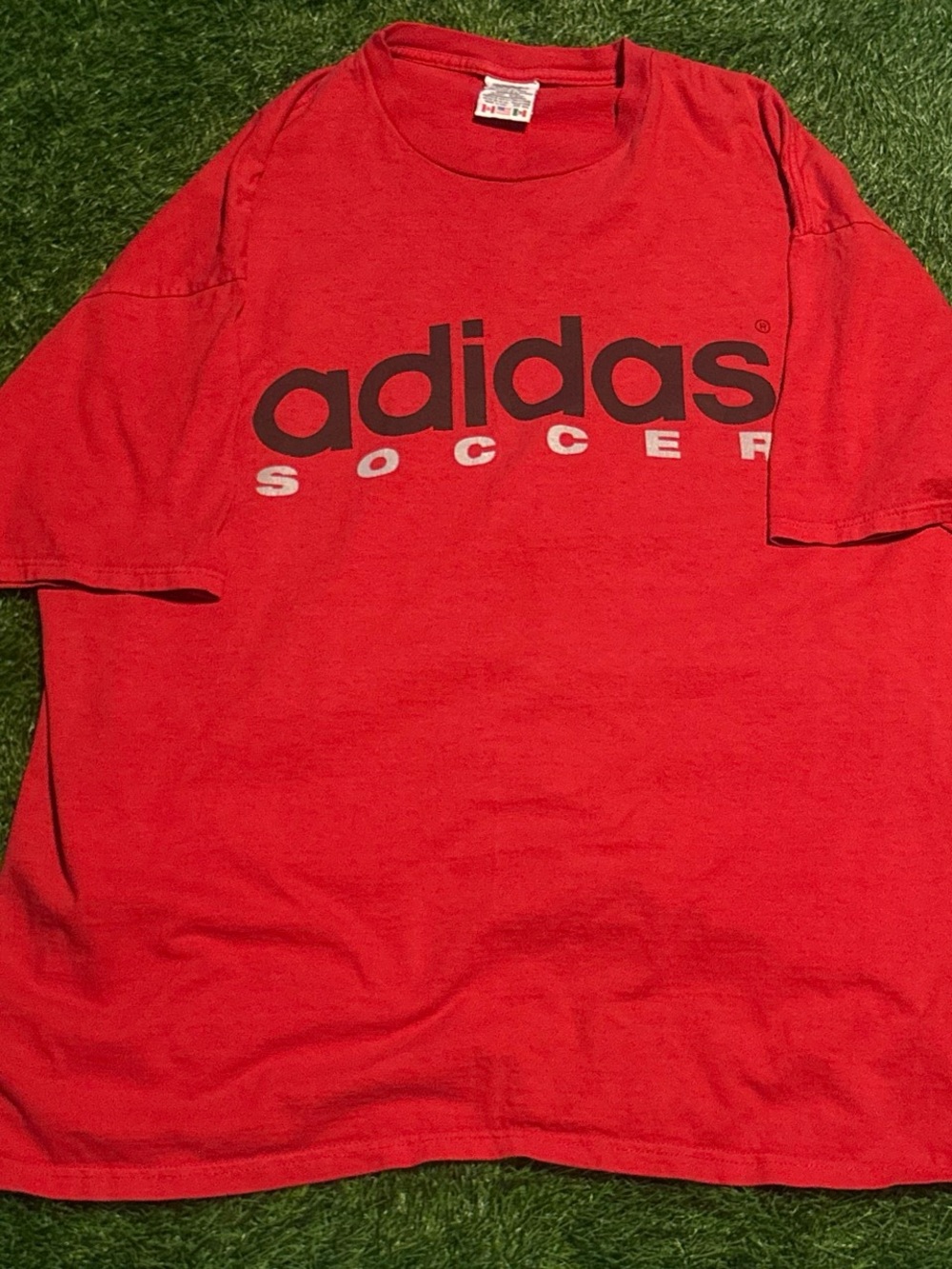Vintage Adidas Soccer Red Graphic Tee XXL